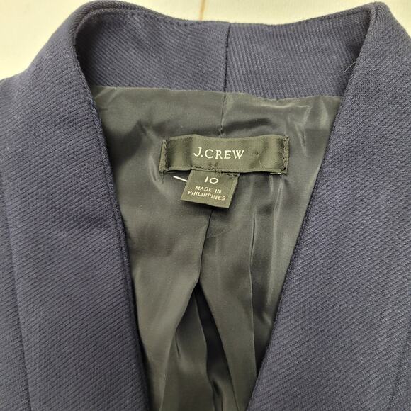 J. Crew going out blazer stretch twill navy blue open front - Picture 5 of 9